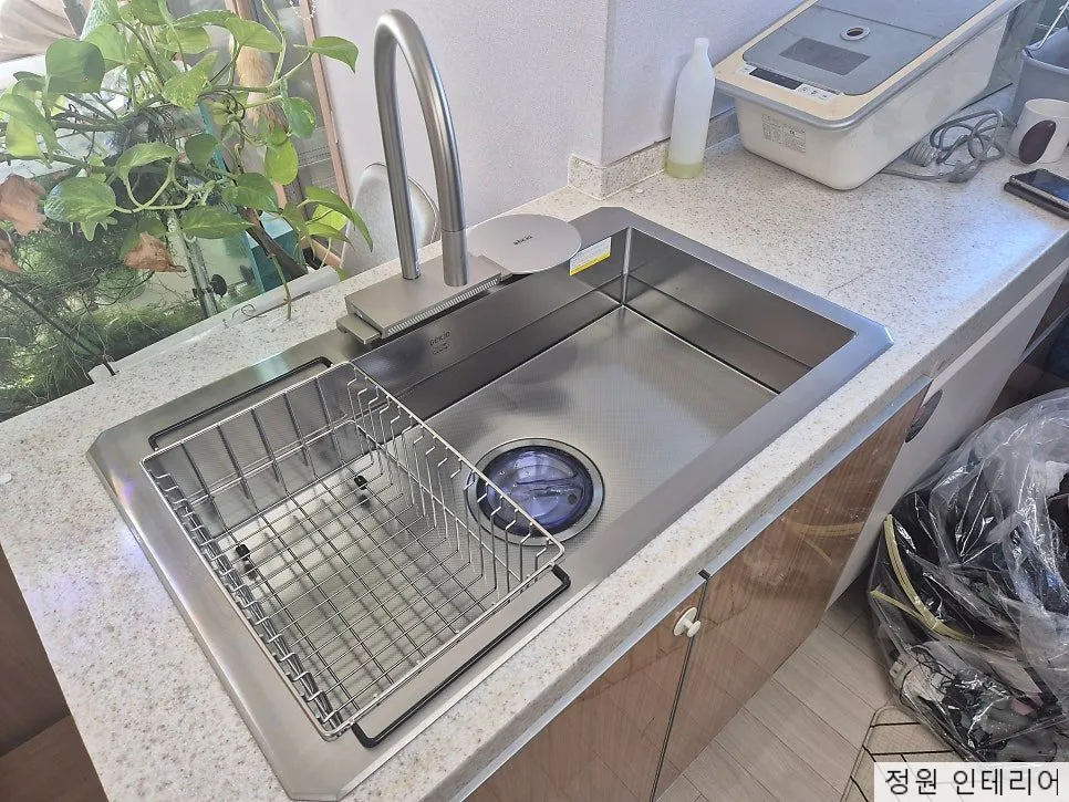 부산 연제구 사각싱크볼 교체 연산자이 야채세척기 철거와 스텐판 마감까지 현장 사진 3