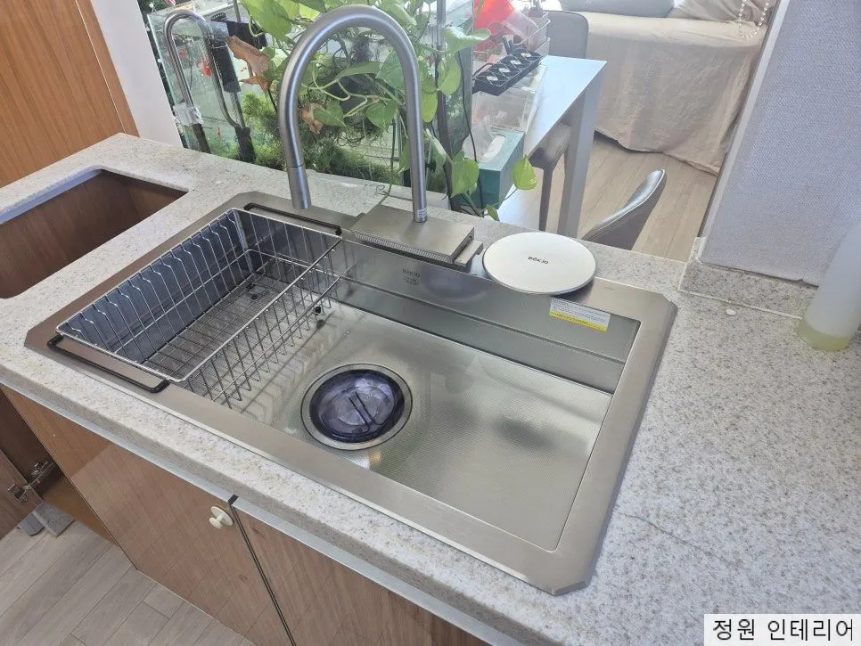 부산 연제구 사각싱크볼 교체 연산자이 야채세척기 철거와 스텐판 마감까지 현장 사진 15